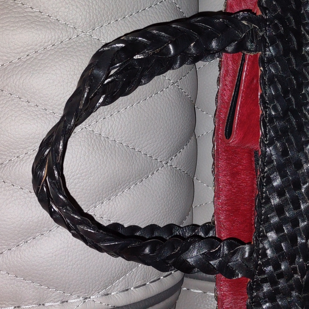 Accents By Sharif Woven Leather Handbag - Picture 2 of 11